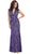 May Queen - Lace Illusion Sheath Evening Dress in Purple
