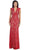 May Queen - Lace Illusion Sheath Evening Dress in Red