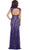 May Queen - Lace Illusion Sheath Evening Dress in Purple
