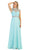 Embellished High Neck with Ruched Bodice A-line Evening Dress