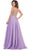 May Queen - High Neck Beaded Shirred Long A-line Evening Dress
