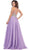 High Neck Beaded Shirred Long A-line Evening Dress