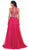 High Neck Beaded Shirred Long A-line Evening Dress
