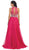 May Queen - High Neck Beaded Shirred Long A-line Evening Dress
