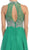 High Neck Beaded Shirred Long A-line Evening Dress