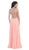 Elegant Long Sleeve Sequined Chiffon Evening Dress