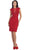 May Queen - RQ7242 Cap Sleeve Sheer Jewel Lace Cocktail Dress In Red