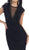 May Queen - RQ7242 Cap Sleeve Sheer Jewel Lace Cocktail Dress In Black