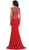 Jeweled Bateau Trumpet Evening Dress