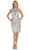 May Queen - RQ-7296 Embroidered Illusion Jewel Sheath Cocktail Dress In Silver