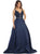 Beaded V-neck Evening Gown