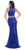 May Queen - RQ7338 Halter Fully Sequined Top & Long Skirt in Blue