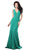 Plunging V-Neck Trumpet Evening Gown