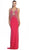 May Queen - RQ7405 Sparkling Sleeveless Open Back Mermaid Evening Dress in Pink