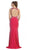 May Queen - RQ7405 Sparkling Sleeveless Open Back Mermaid Evening Dress in Pink