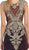 May Queen - RQ-7434 Gilded Illusion Jewel Sheath Evening Dress In Black