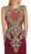 Gold Embellished Sheer Jewel Sheath Evening Dress