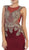 May Queen - RQ7435 Gold Embellished Sheer Jewel Sheath Evening Dress In Red