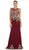 Gold Embellished Sheer Jewel Sheath Evening Dress