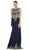 Gilded Sheer Jewel Sheath Evening Dress