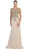Embellished Illusion Jewel Sheath Evening Dress