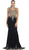 May Queen - Embellished Queen Anne Sheath Evening Dress RQ-7440 In Black and Gold