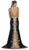 May Queen - Embellished Queen Anne Sheath Evening Dress RQ-7440 In Black and Gold