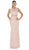 May Queen - RQ7460 Sleeveless Embellished Lace Sheath Evening Gown In Pink