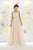 May Queen - Sequined Lace Bateau Illusion A-line Dress RQ7461 In Neutral