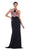 May Queen - Beaded Halter Sheath Evening Gown RQ7462 In Black and Pink