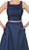 Two Piece Floral Print Evening Dress