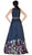 Two Piece Floral Print Evening Dress