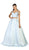 May Queen - RQ7506 Two Piece Satin Evening Dress In Blue