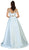 May Queen - RQ7506 Two Piece Satin Evening Dress In Blue