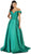 Satin Off Shoulder A-line Evening Dress