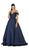 Satin Off Shoulder A-line Evening Dress