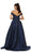 May Queen - Satin Off Shoulder A-line Evening Dress