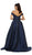 Satin Off Shoulder A-line Evening Dress