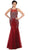 Bedazzled Illusion Bateau Trumpet Prom Dress