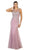 Bedazzled Illusion Bateau Trumpet Prom Dress