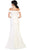 May Queen - RQ7528 Off Shoulders Ruffle Detail Satin Evening Dress
