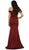 May Queen - RQ7528 Off Shoulders Ruffle Detail Satin Evening Dress
