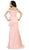 Off Shoulders Ruffle Detail Satin Evening Dress