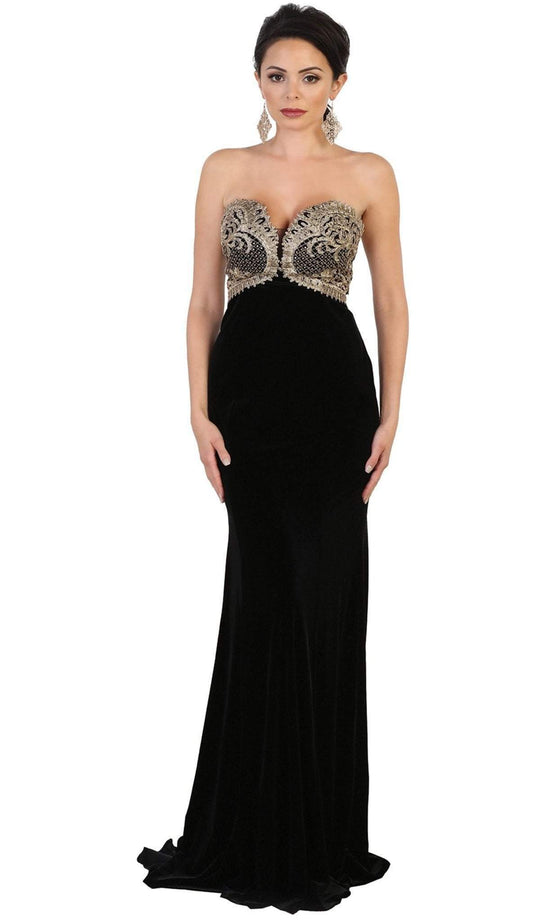 May Queen - RQ7540 Embroidered Sweetheart Sheath Prom Dress