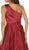 Foldover Asymmetric A-line Evening Dress