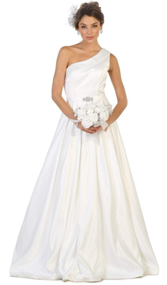 May Queen - Foldover Asymmetric A-line Evening Dress