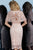 Jovani - 1401 Lace Sweetheart Sheath Dress With Capelet In Pink