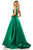Sherri Hill - 52911 Sleeveless Deep V-neck A-line Dress In Green