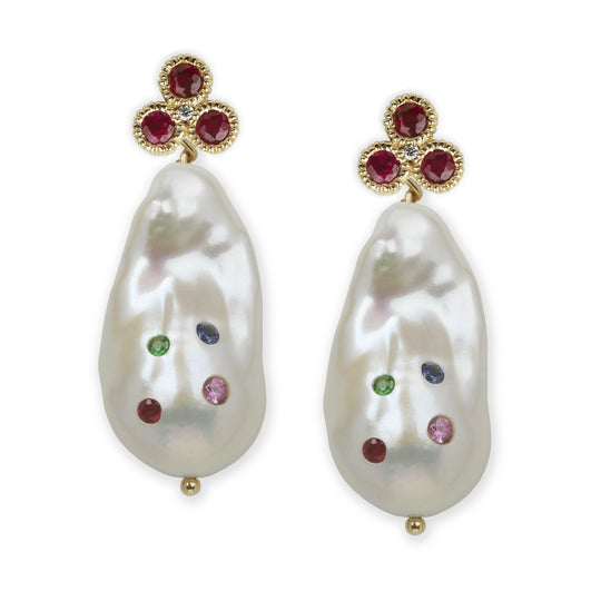 Harlequin Pearl Earrings