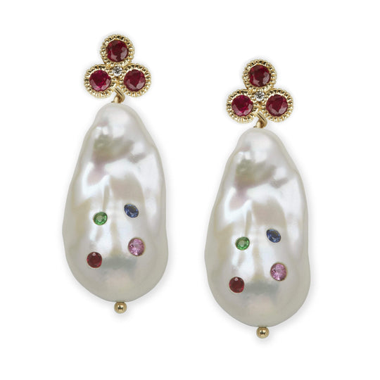 Elizabeth Buenaventura -  Harlequin Pearl Earrings
